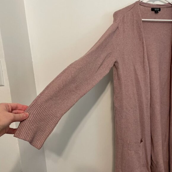 A.N.A Long Sleeve Duster Cardigan Sweater Mauve Pink Purple Open Front Winter M - Picture 6 of 16